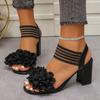 Fashion Fashion Fairy Style High-heeled Sandals Comfortable Two-wear Design Block Heel