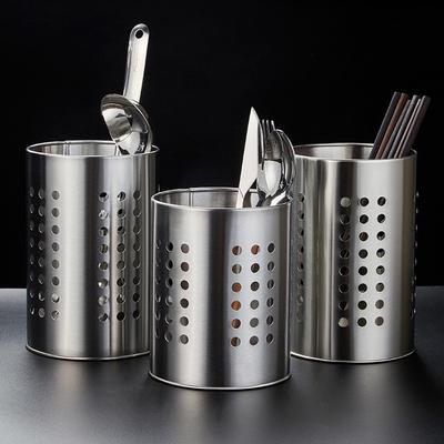 1 Stück Edelstahl Utensilienhalter mit Abtropfschale Küchenutensilien Besteck Essstäbchen Ständer Abtropfständer Multifunktioneller Organizerständer