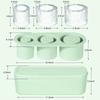 Silicone Ice Cube Maker Tray For  Cup with Lid and Bin for Freezer, 3 Hollow Large Cylinder Ice Cube Mold for Drinking Ice Tray