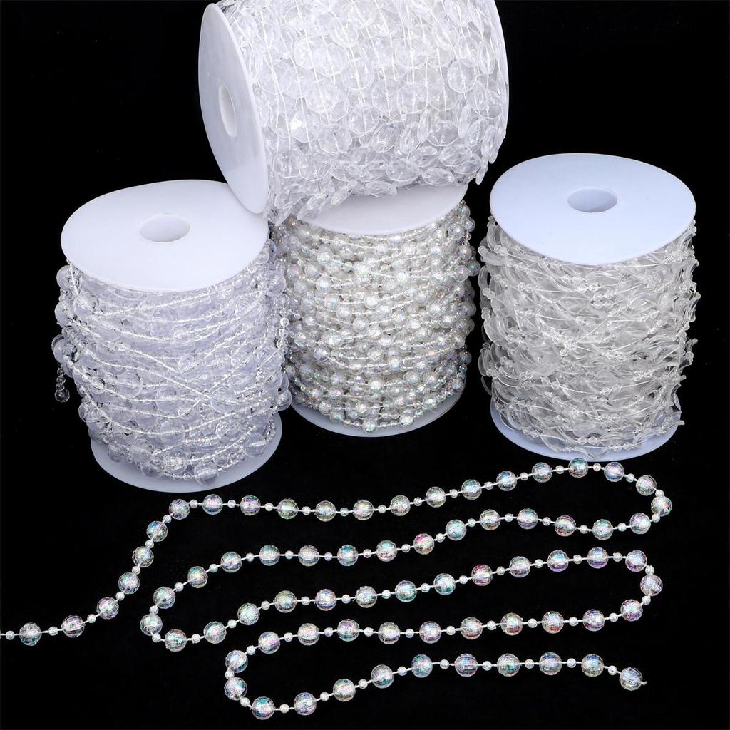 3Yard/ bag Akryl Gjennomsiktige perler for bryllup dekorasjon Hjem Party Ornament Supplies