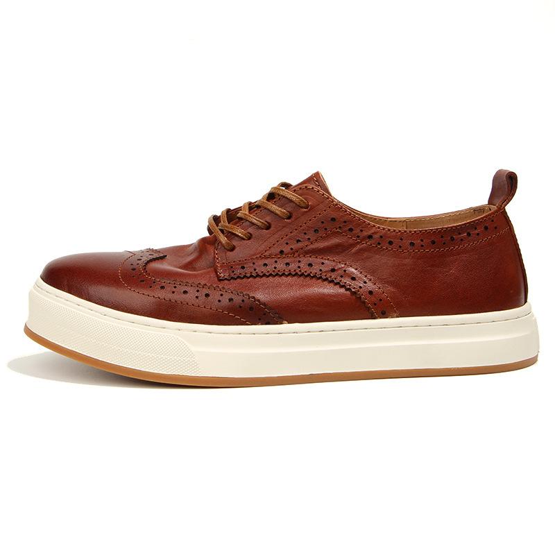 139-7 Washed Leather Men'S Shoes Brock Carved Leather Shoes Genuine Leather Men'S Casual Shoes Hand-Polished To Make Old Shoes
