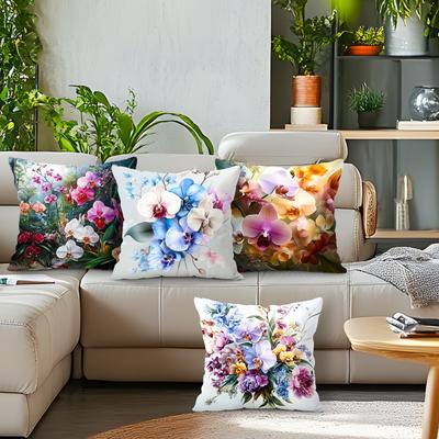 Orchid Cushions Pillowcase Polyester Cushion Cover Throw Pillow Sofa Decoration Pillowcover Home Decor