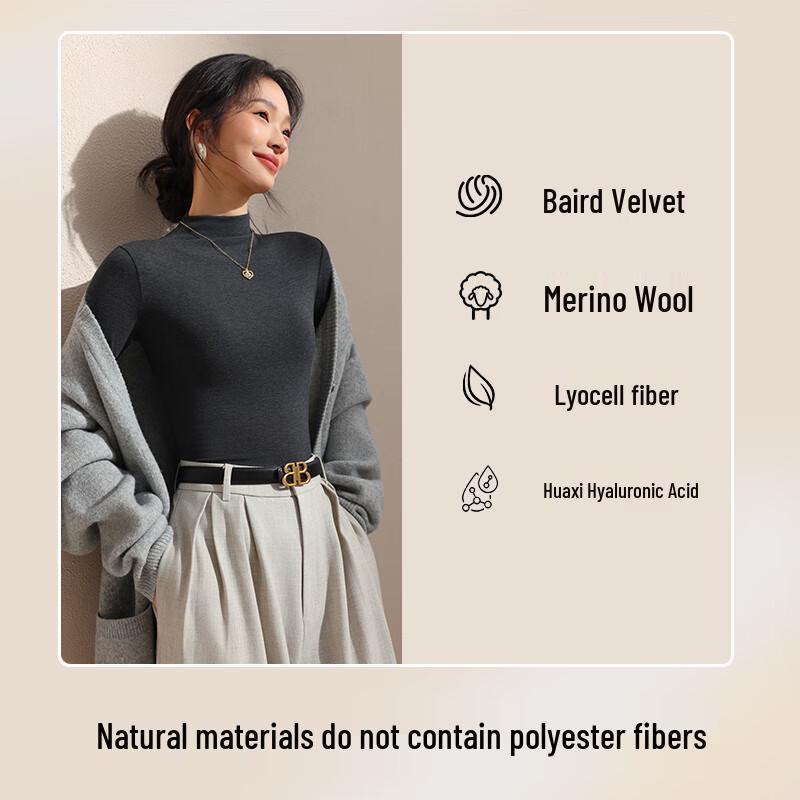 Miiow Thermal Wool-Blend High-Neck Long Sleeve Base Layer