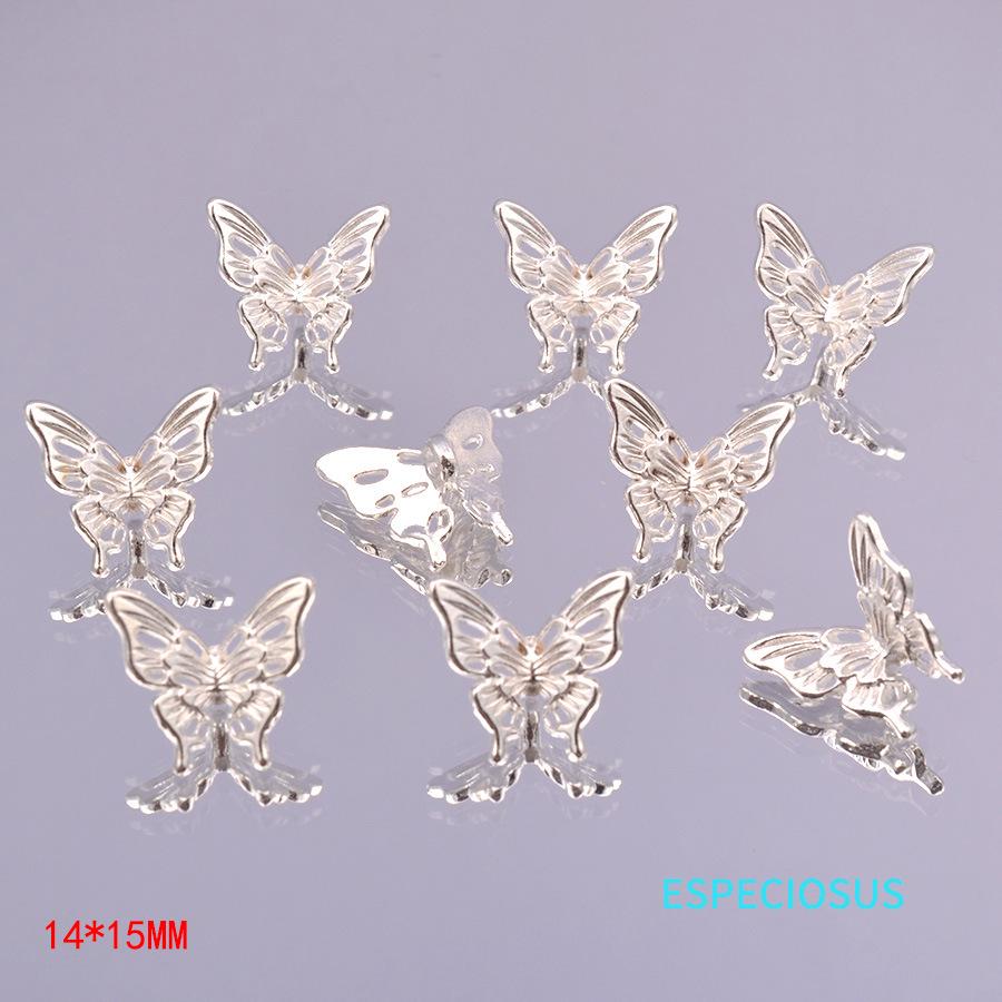 Silver Alloy Hollow Butterfly Beads for DIY Jewelry & Bracelet Making