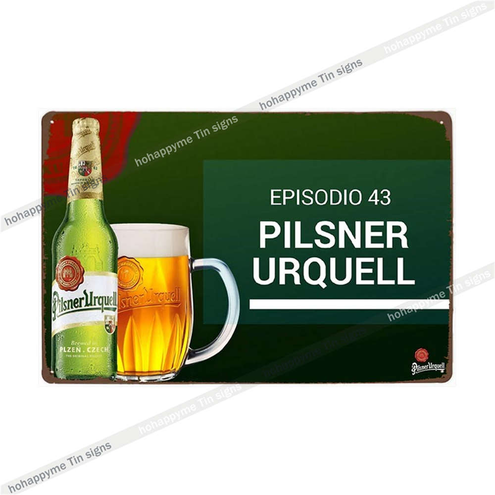 Pilsner Urquell Metal Wall Art Poster Belgium Beer Sign Vintage Bar Man Cave Club Tin Painting Decor Plaque Decoration 20x30cm