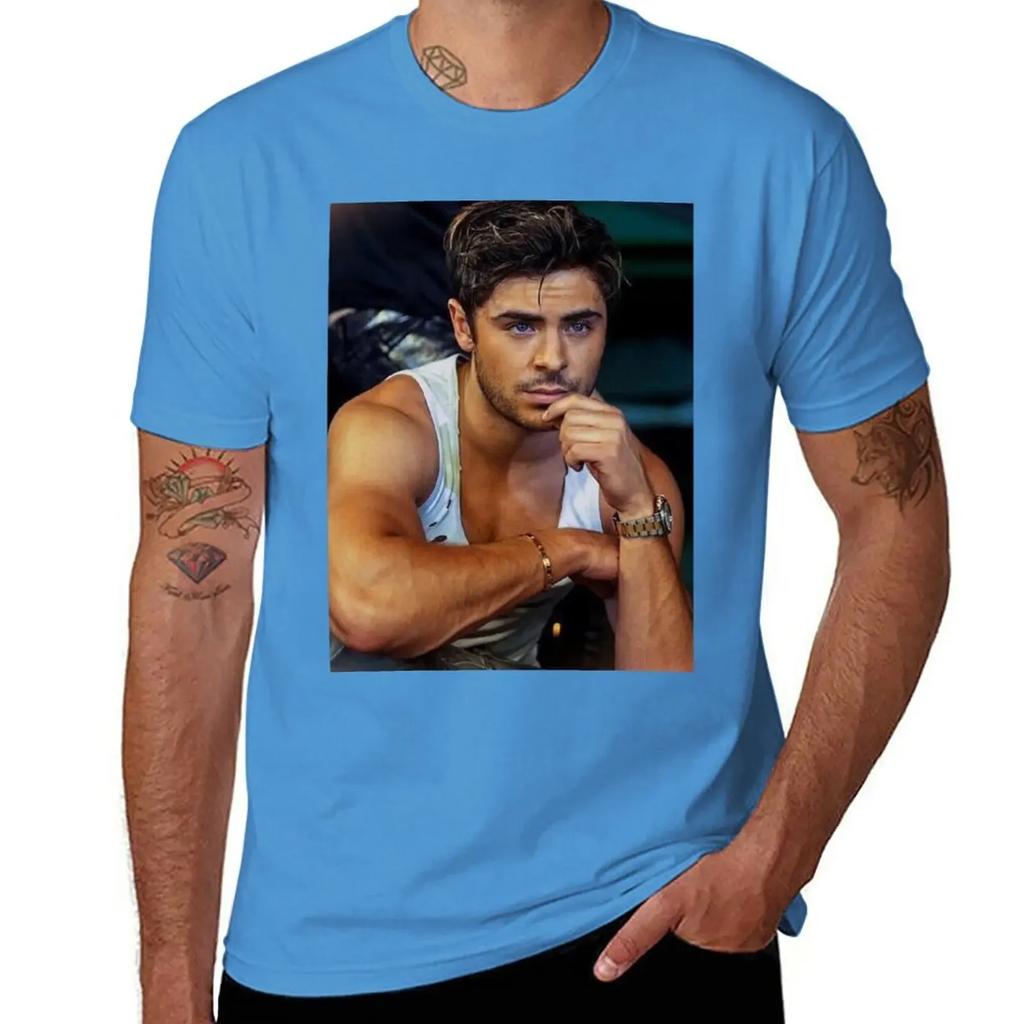 Zac Efron Model T-Shirt heavyweights boys animal print T-shirt men