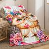 Cute hedgehogs couple floral crown heart romantic design flannel blanket soft cozy gift for lovers Valentine's Day home decor
