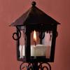 European Retro Wrought Iron Glass Wind Lamp Candle Holder Decoration Creative Wedding Home Decoratio