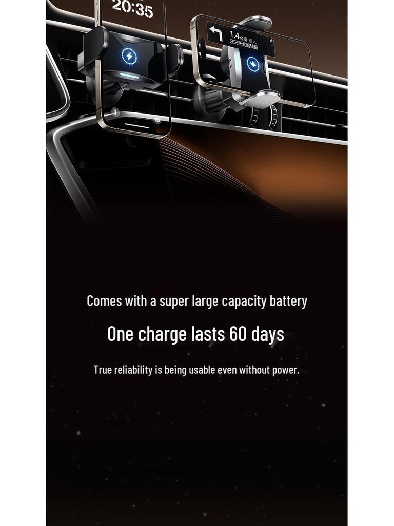 Car Wireless Fast Charger & Shockproof Phone Holder with Automatic Clamping