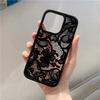 Funda de Teléfono de Encaje Floral Negra de Lujo para Xiaomi Redmi Note 14 13 11 12 Pro Plus 5G Redmi 14C 13C 12C 4G Funda Protectora Transparente