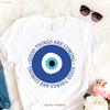 Evil Eye T Shirt Spiritual Protection Good Things Are Coming Mystical Travel Santorini Positive Quotes Vintage Casual