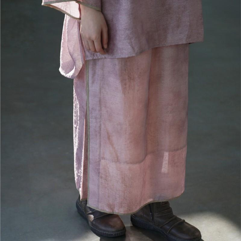 Johnature Women Vintage Solid Color Skirts Elastic Waist Summer Chinese Style Female Skirts