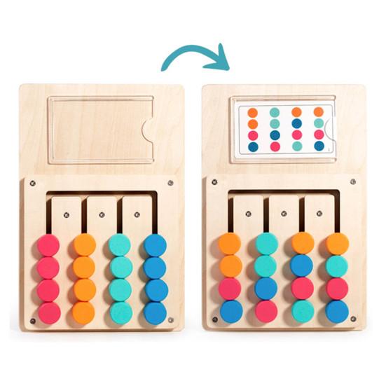 Four Color Chess Puzzle Game Fine Motor Skills Color Logical Thinking Training Colorful Puzzle Matching Board Game Toddlers Boys Girls Educational Toy