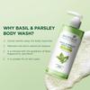 Biotique Basil & Parsley Body Wash 300ml, Revitalizing & Soothing Gel for All Skin Types, Natural Brightening Shower Cleanser