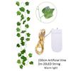 2.3m Fake Creeper Green Leaf Ivy Vine with 2m LED String Lights - Home Wedding Party Hanging Garland Artificial Flower