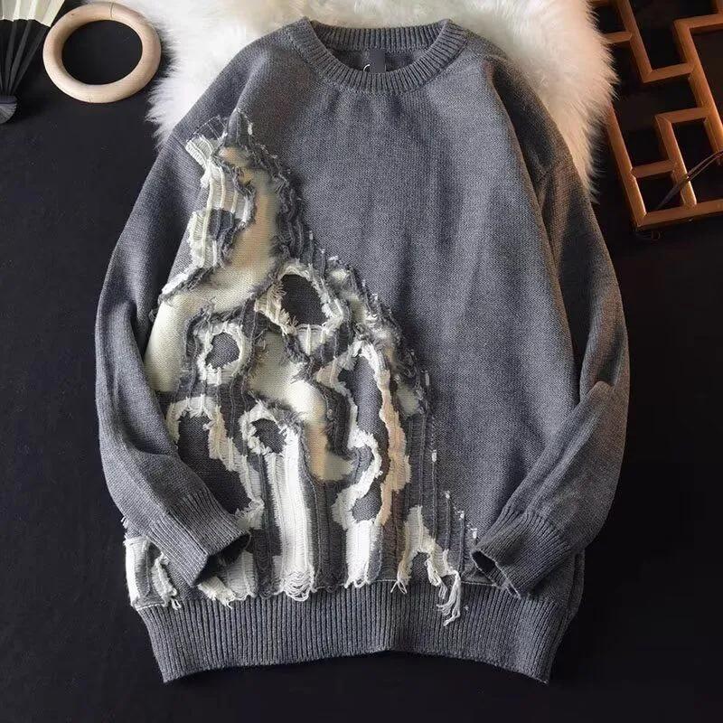 Men's Crew Neck Knit Sweater Trendy Stylish Autumn Winter New Style Base Layer Fashion Loose Versatile Top