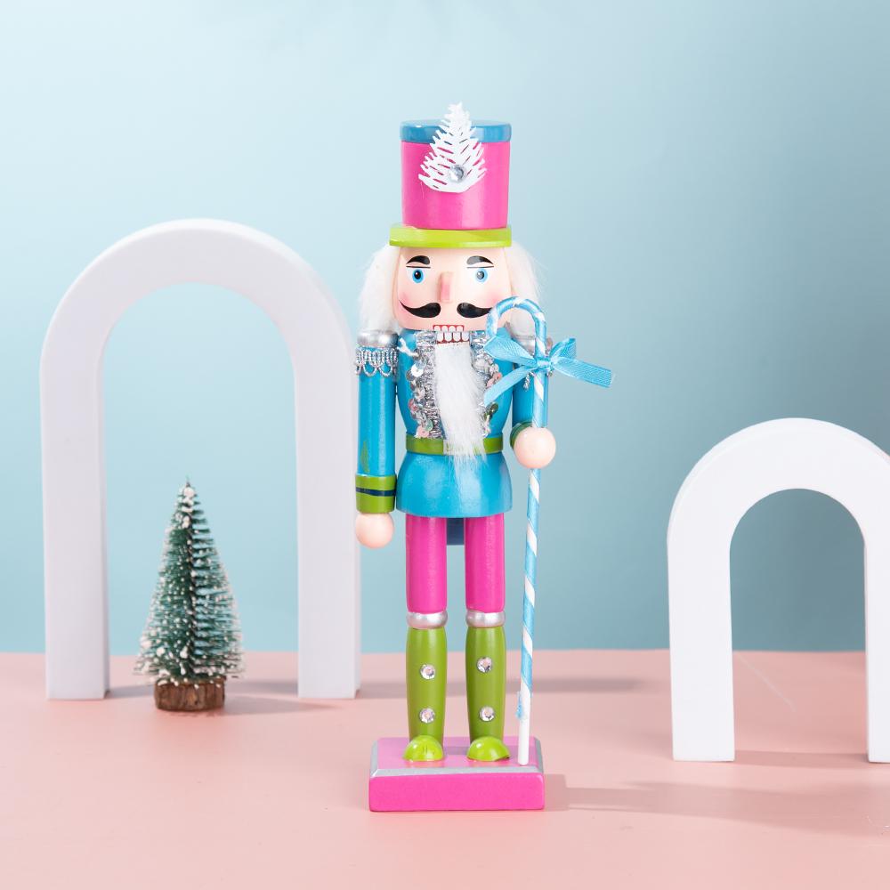 Colorful Candy-themed Wooden Nutcracker