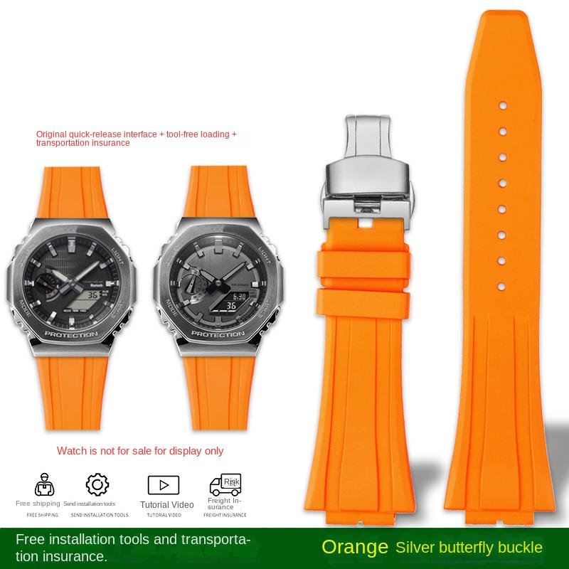 GA-2100 watch band For Casio GBM-2100/GM-2100/GA-B2100 Series Quick Release Protruding Rubber Watch Band Strap Bracelet 16mm