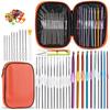 1Set Crochet Needles Set Crochet Hooks Kit Ergonomic Knitting Needles with Storage Bag DIY Hand Knit Tools