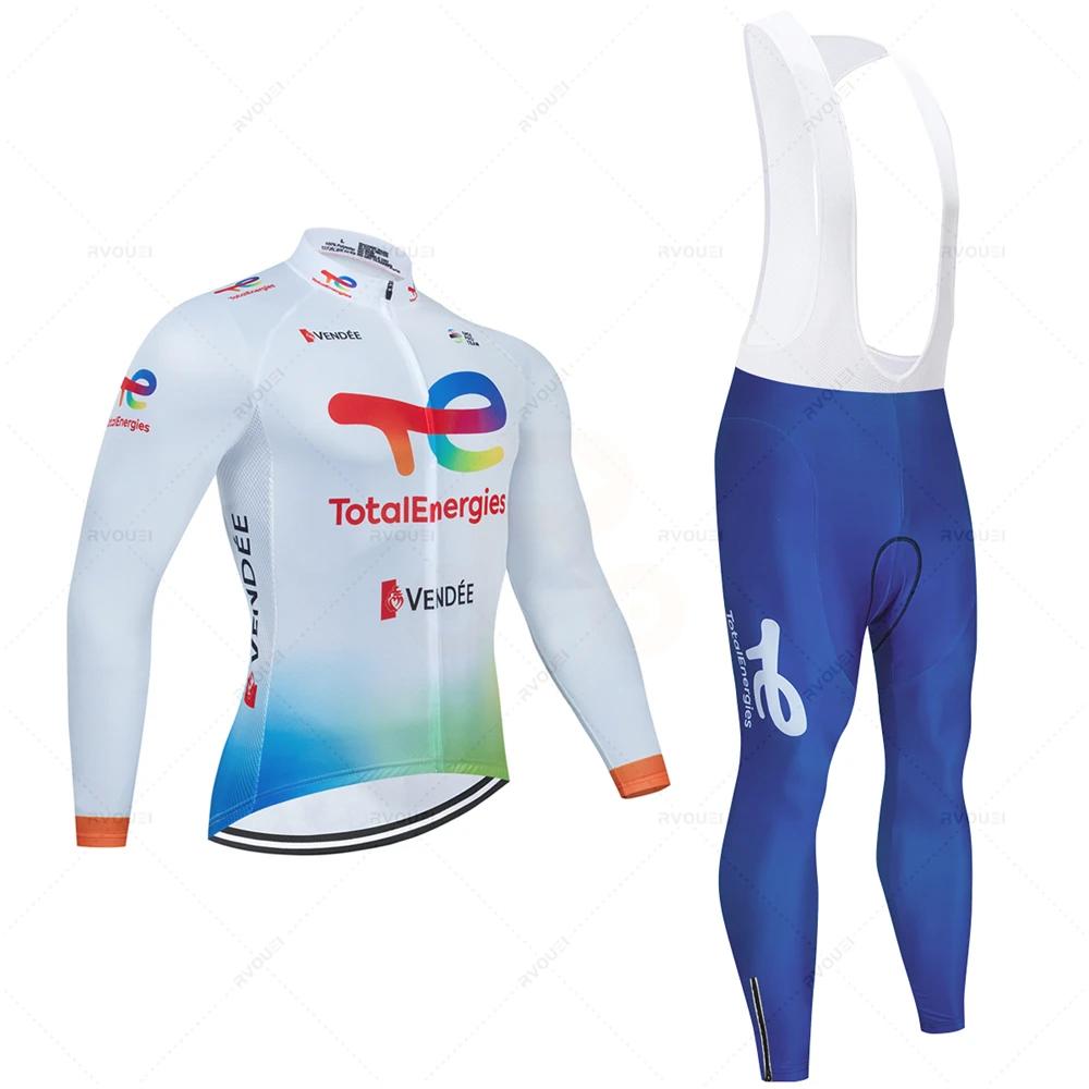 

Total Energies Cycling Jersey Set, MTB Uniform, Bicycle Clothing, Quick Dry Bike Clothes, Long Cycling Wear, 19D Bib Set, Autum S