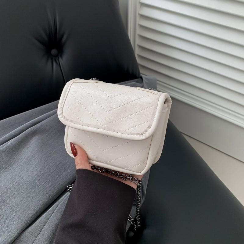 Trendy Chain Mini Shoulder Bag 2023 Winter New Embroidered Small Square Bag