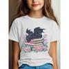 Girls Crewneck Short Sleeve Tee, Halloween Graphic Print Soft Casual Sport Top for Teens