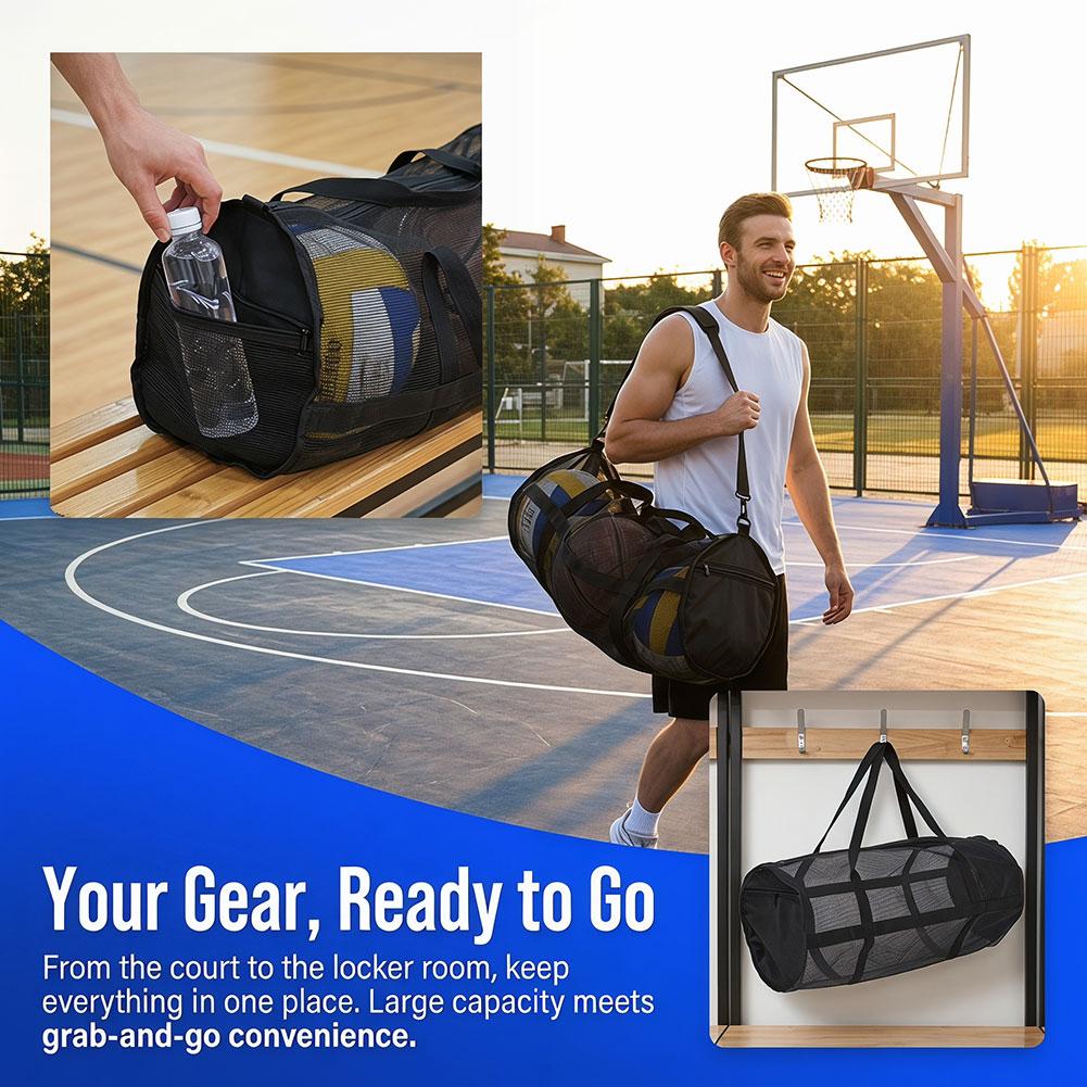 Large Capacity Basketball And Football Storage Bag Sports Yoga And Fitness Training Backpack PVC Sturdy Storage Bag