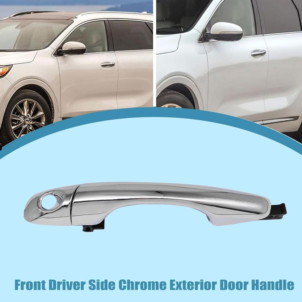 Priprilod Chrome Outside Door Handle Front Driver Side Compatible with Kia Sorento 2016-2020# 82651-C5010 82652-C5010