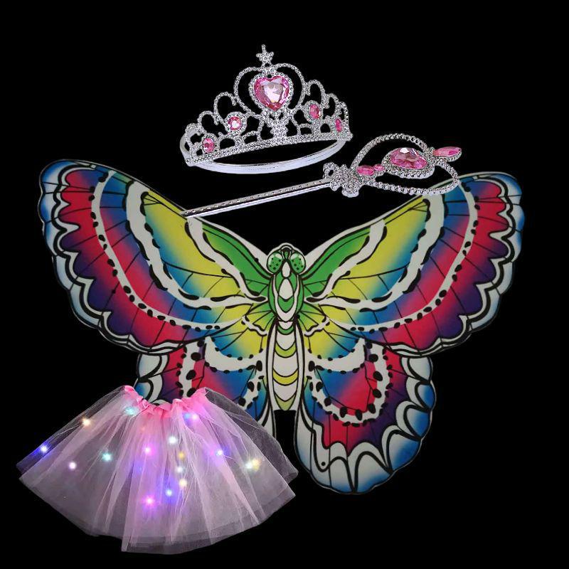 Little Girl's Angel Feather Wings Set – Christmas and New Year Costume Décor