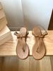 Hyoave Rib Ribbon Sandals - Camel Brown