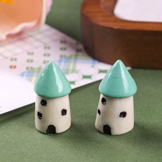 2 Pcs Mini Windmill Lighthouse Figurine Tiny Lighthouse Resin Model for Micro Landscape DIY Dollhouse Accessories Bonsai Planter Pots Crafts