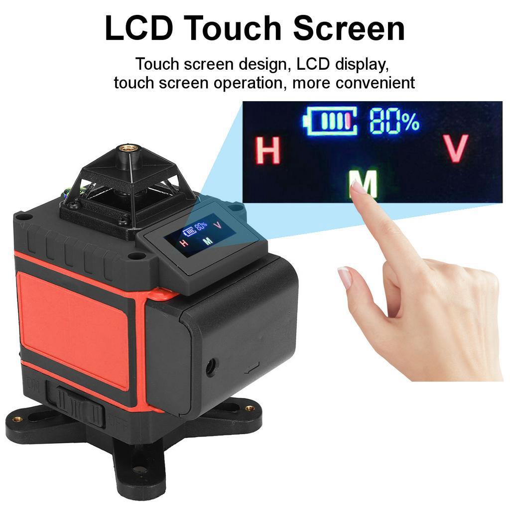 4000mAh IP54 8/12/16  Lines 4D Laser Levels Touched 360 Horizontal and Vertical Cross Super Powerful Self-leveling Green Line Laser Level