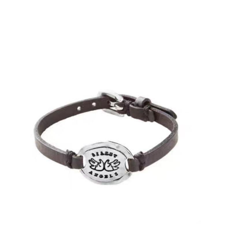 

Браслет из коровьей кожи с крыльями ангела для мужчин и женщин, легкая роскошная бижутерия