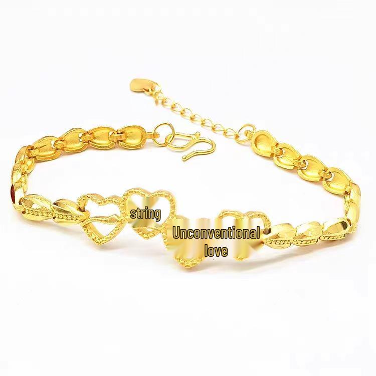 Vietnam Sa Gold Lifelong Love Bracelet: Gold-Plated Copper Jewelry Valentine's Gift for Girlfriend