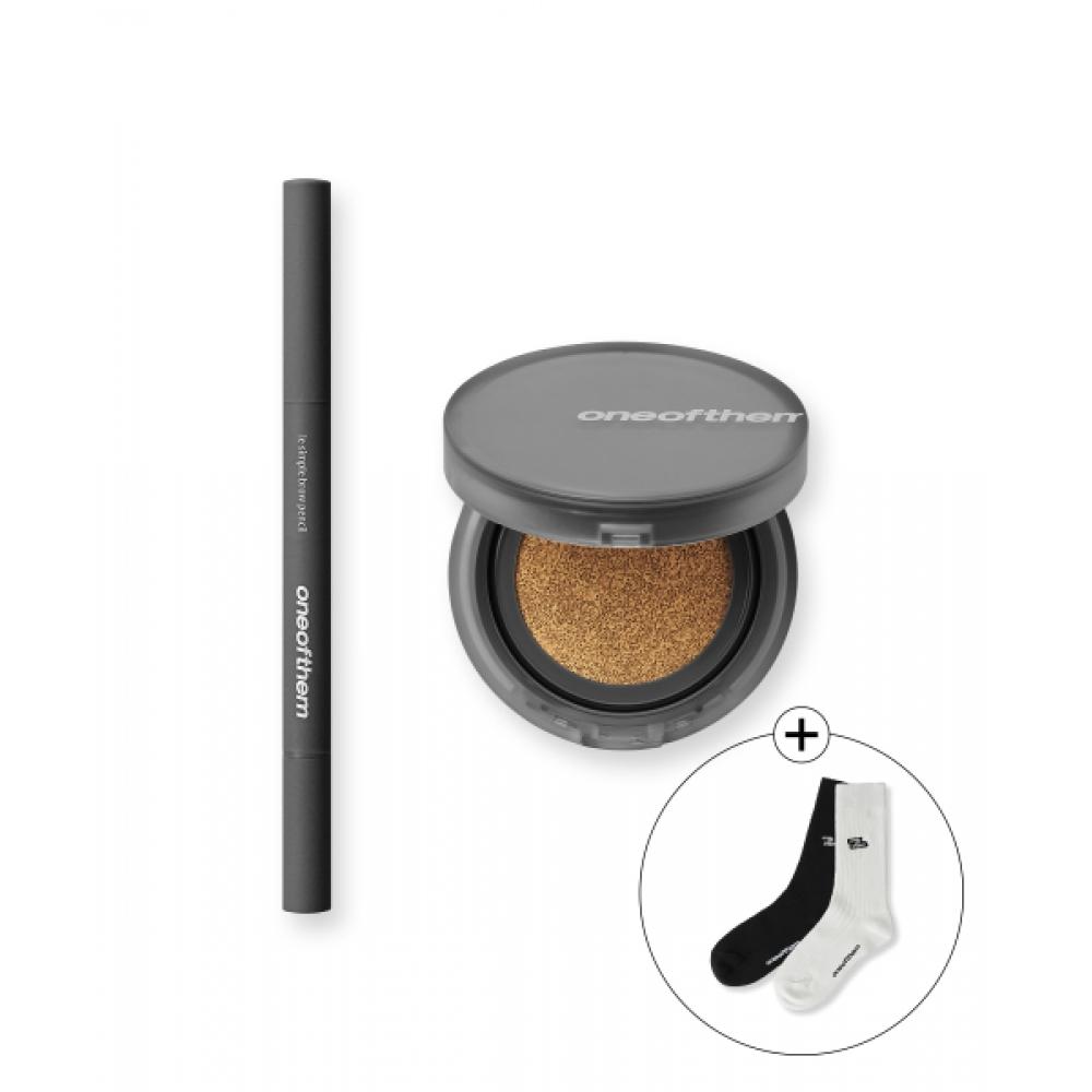 Eines davon [All-in-One-Pflegeset von 2] De Chun Cushion Foundation Cover Cushion+ Le sanpLe Augenbrauenstift