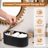 Bathroom Storage Box Oval Wood Feminine Product Organizer with Lid Minimalist Tampon Storage Container Toilet Accessories Box