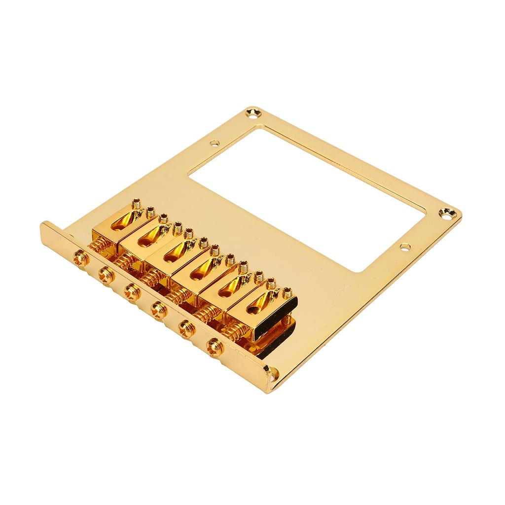 Guitar Bridge Metal Adjustable 6 String Bridge Accommodate Humbucking Pickups Gold