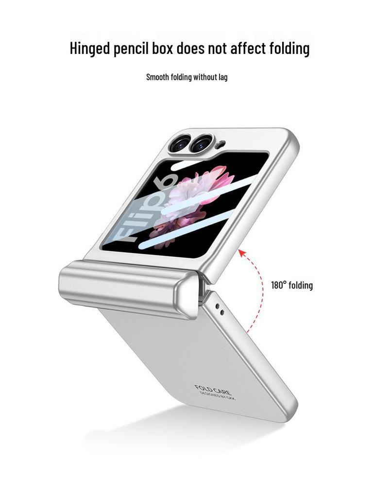 Samsung Z Flip6 Magnetic Pen Case: Stylish Holder with Foldable Screen Protection and Durable Hard Shell