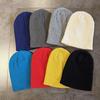 Korean Winter Y2K Knit Beanie Men Women Solid Color Warm Street Hat