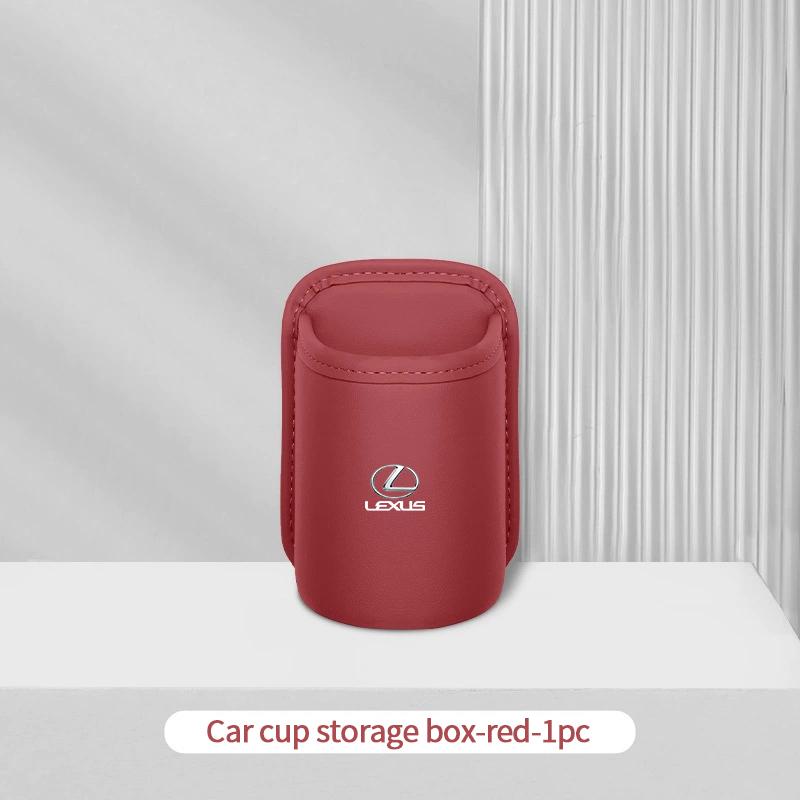 16x10cm PU Leather Car Door Edge Storage Box Cup Holder Drink Bin Phone Holder Bag In-Car Trash Can Interior Decoration