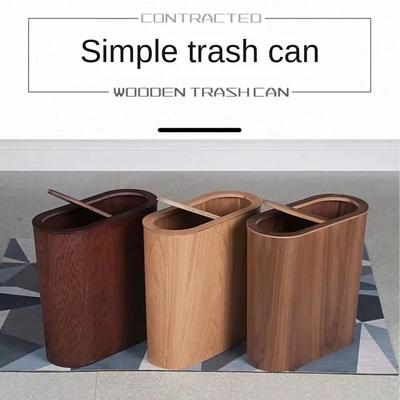 Magnetic Flip Cover Wooden Trash Can, Large Capacity, Household Storage Items, Holiday Gifts, School Dormitories