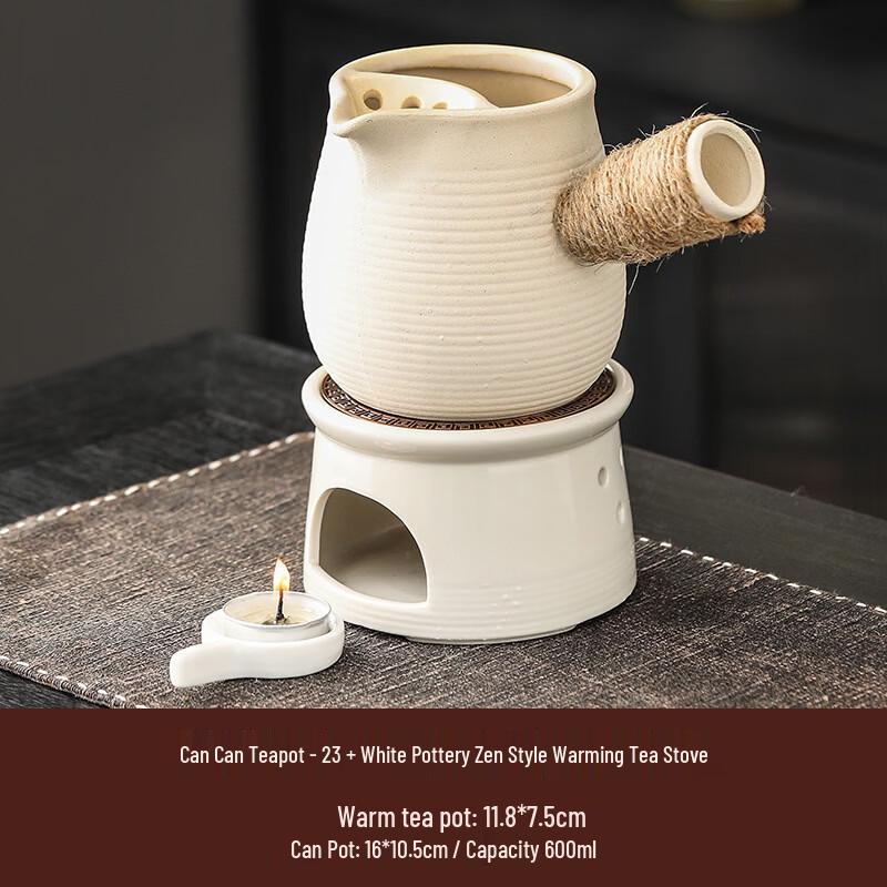 Zen White Ceramic Tea Warmer Set