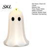 Indoor Festive Atmosphere Lamp Halloween Ghost Flameless Candles, Battery Operated LED Flickering Light, Real Themed Home Decorations Wax Cute