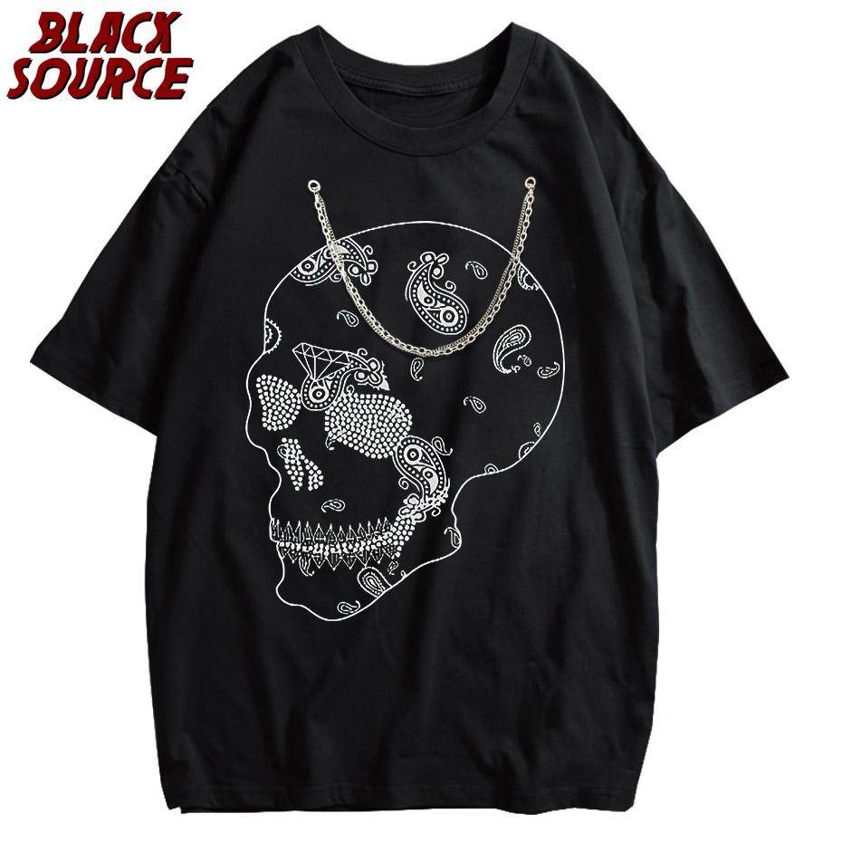 

Washed T Shirt Vintage Unisex High Street Skull Rose Graphic Oversize Original Men T Shirts Fashion Hip Hop M