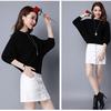 Knit  Pullover Sweater Women's Batwing Sleeve Sweater Coat Loose Large Size Batwing Sweater Short Outer Wear