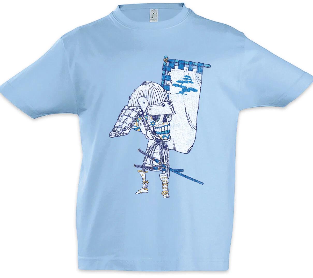 Sugar Skull Samurai Kids Boys T-Shirt Tattoo Skeleton Tattooist Skull- 100
