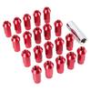 20Pcs 50mm Wheel Lug Hub Nuts Universal M12x1.5 Thread Aluminium Alloy W Mounting SocketRed
