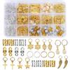 200PCS Hair Beads for Women Braids, Loc Jewelry for Hair, Dreadlocks Accessories, Metal Gold Silver Clips Cuffs Coils Shells Rings for Hair Braiding
