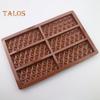 Molde de Chocolate de 6 cavidades, molde de barra de caramelo de silicona con forma Rectangular, molde antiadherente para gofres, tarta de queso, pudín, pastel, postre
