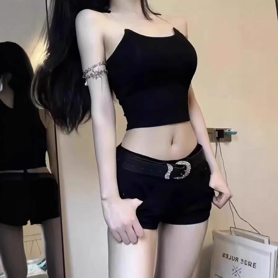 

Women s Low-Waist Stretch Denim Shorts - Trendy Slim Fit Summer Style Extra Small чорний